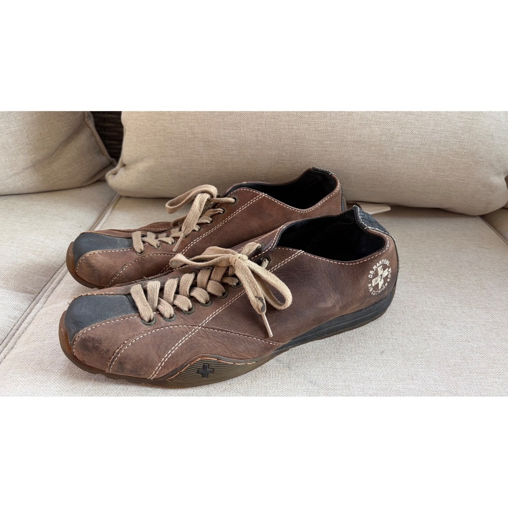 Dr Martens Sneakers Mens 12 Brown Leather Air Cushion Sole Low Top